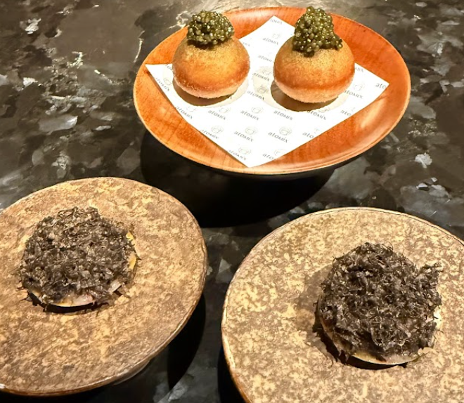 Atomix signature dishes King Crab
Monkfish Liver Maitake Soup
Black Truffle